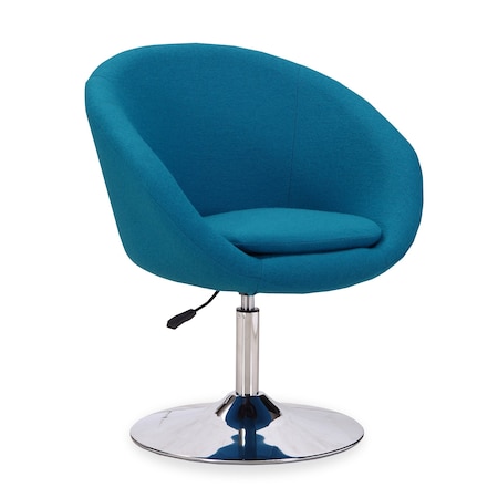 Hopper Swivel Adjustable Height Chair In Blue And Polished Chrome